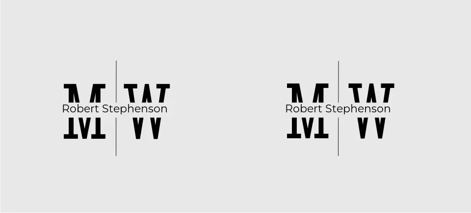 Unique cufflinks with horizontally split initials and custom name artwork