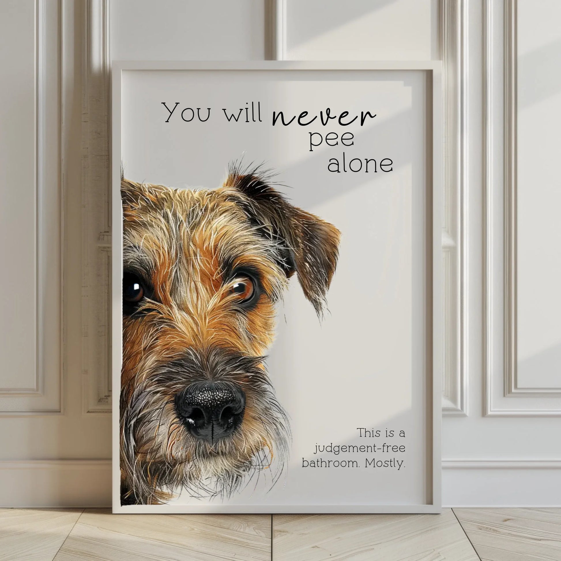quirky dog bathroom print wall decor