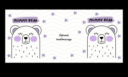 Cartoon illustration of bears with a starry background