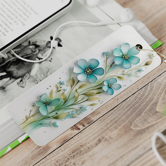 Floral bookmark with 3D illusion flowers pretty