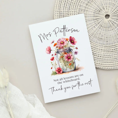 teacher leaving card with quote