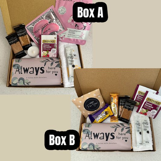 Bereavement letterbox gift with thoughtful treats personalised message
