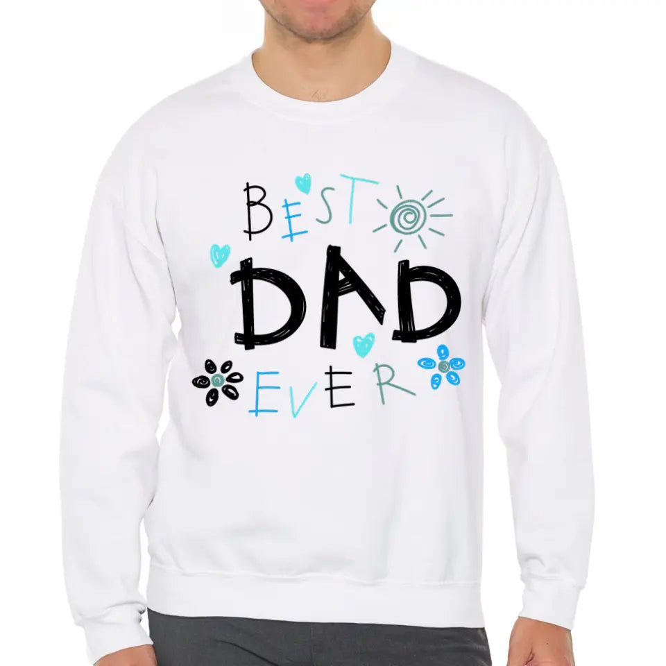 Best Dad Ever Jumper in White close up