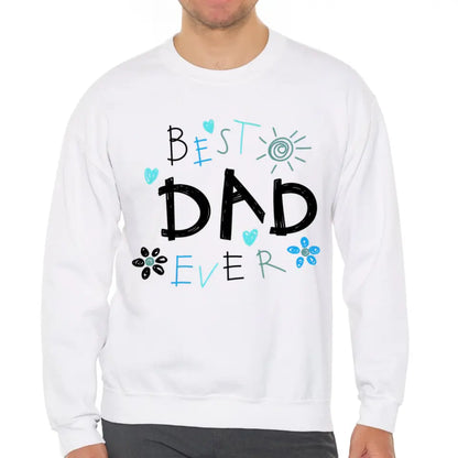 Best Dad Ever Jumper in White close up