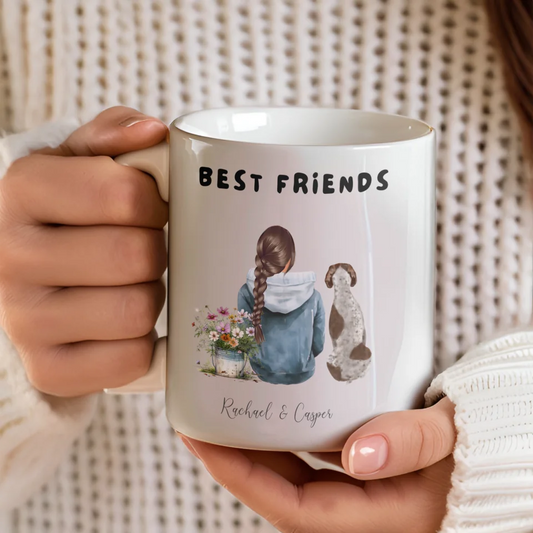 Best friends lady and dog mug