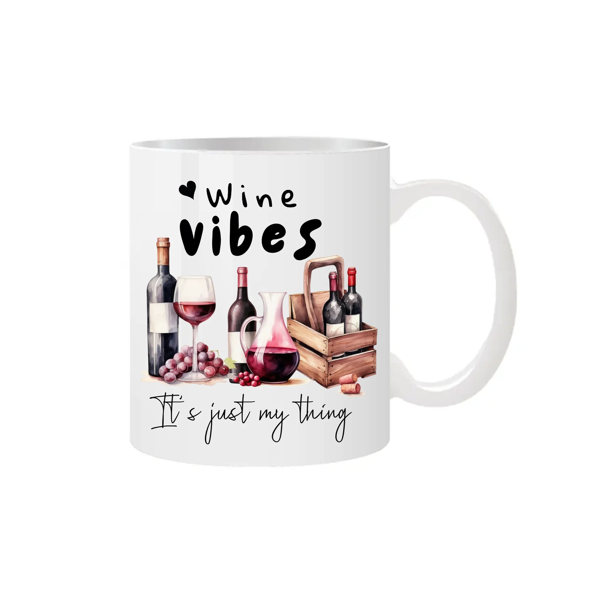 Red wine glass illustration mug