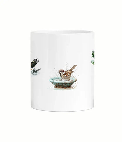 birdwatching tea mug