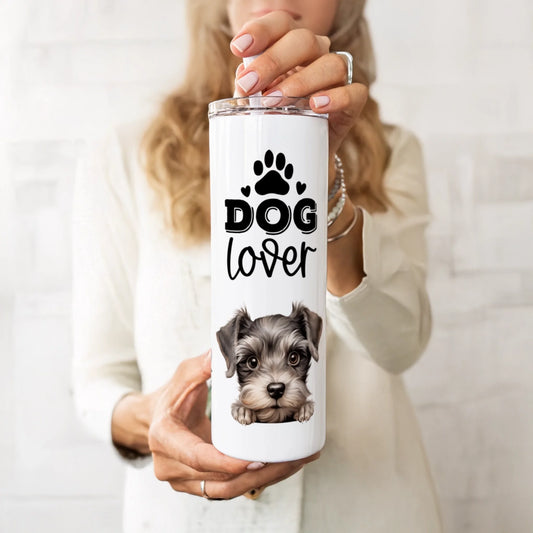 Personalised dog lover tumbler with name