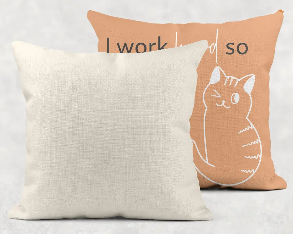 Custom cat cushion with text choice of colours