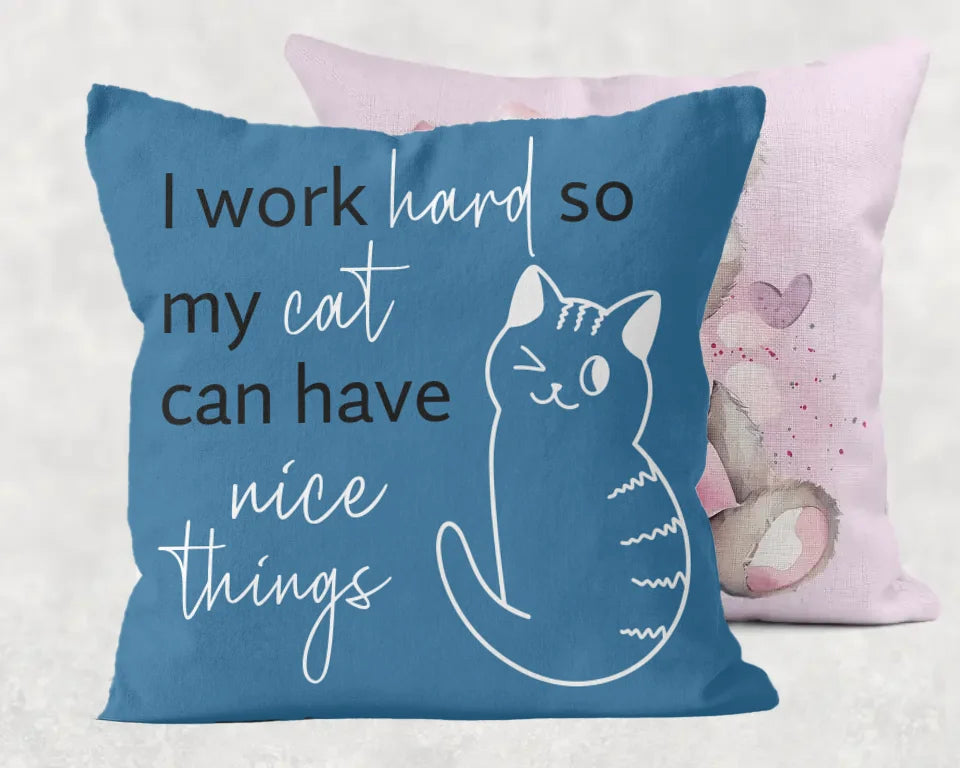 Cushion with funny cat quote