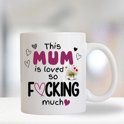 Bold Christmas Mum gift mug with swearing design