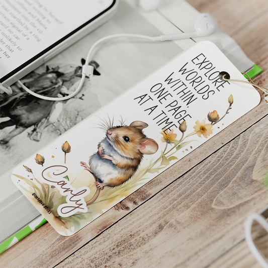 Gift for book lover featuring field mouse design
