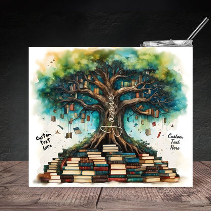 Design mockup custom name tumbler for bookworms