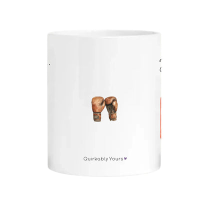 Quirky personalised boxing mug for birthdays and Christmas
