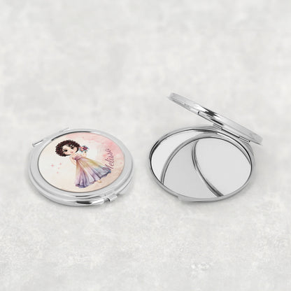Personalised cartoon character compact mirror