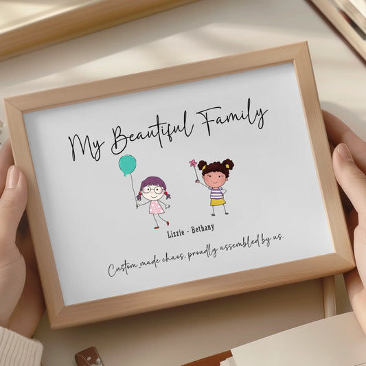 beautiful family Build your own family wall art with stick characters