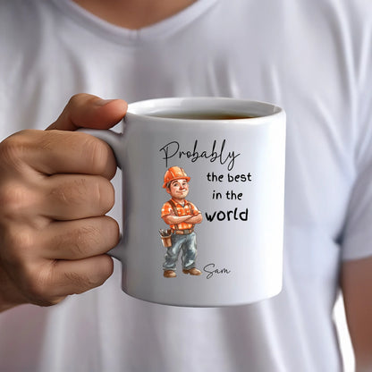 Builder mug with name customisation – perfect gift for builders