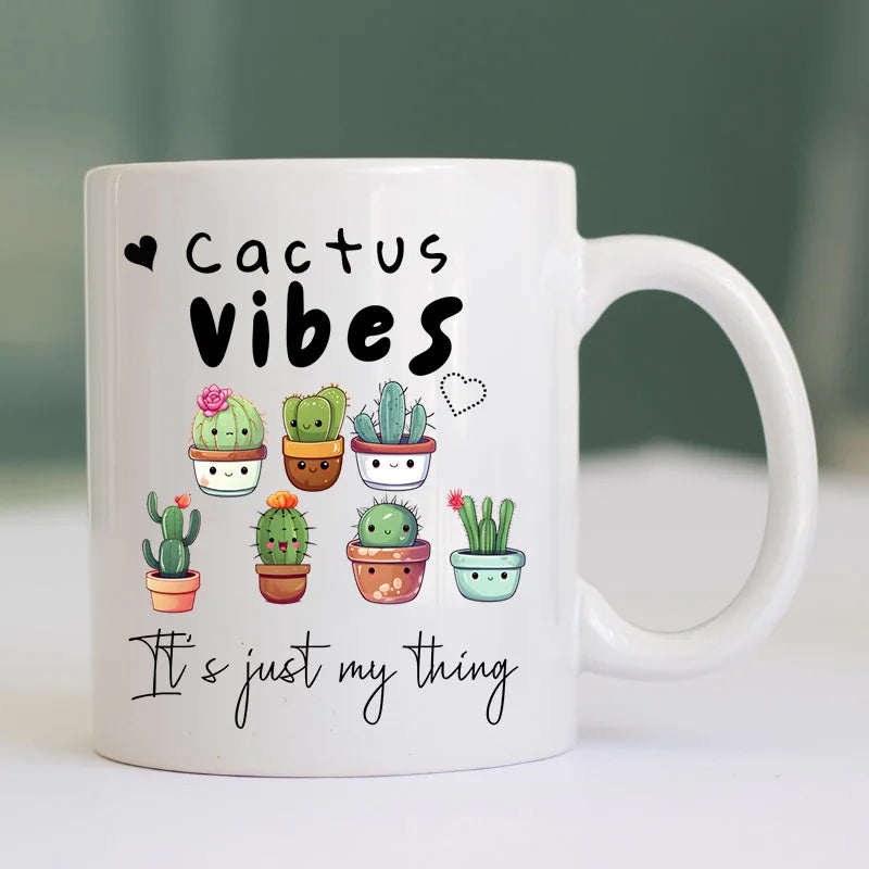 Cactus vibes custom mug