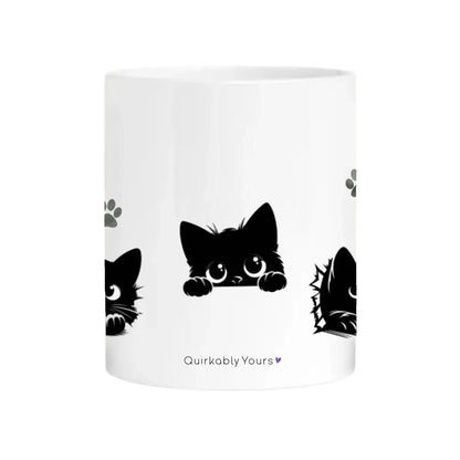 Quirky cat themed coffee mug for cat owner morning tea