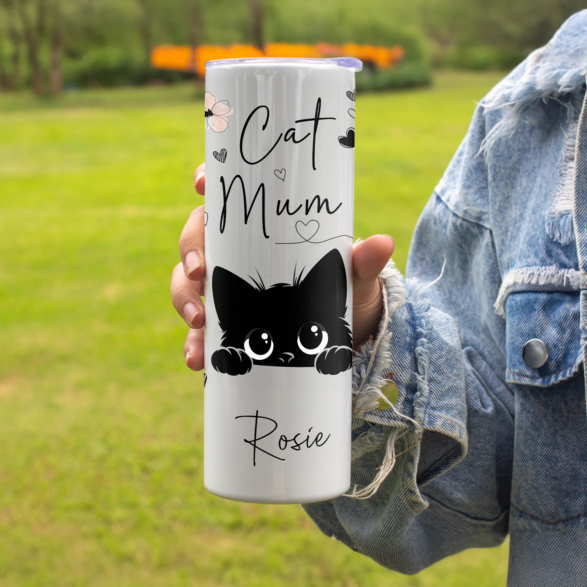 Personalised cat mum insulated travel cup