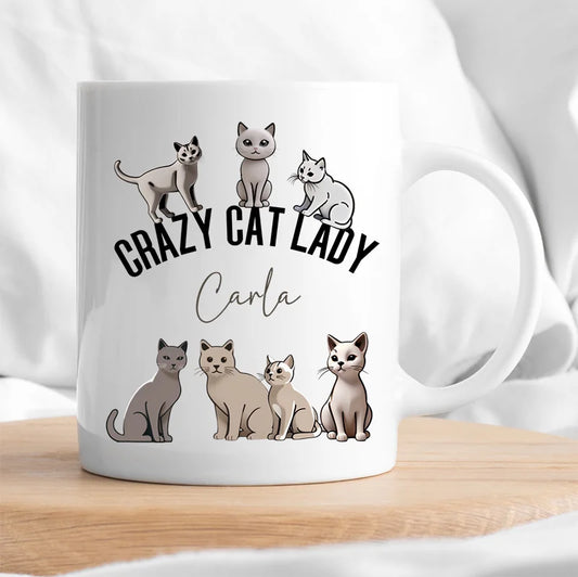 Crazy Cat Lady Mug with Name