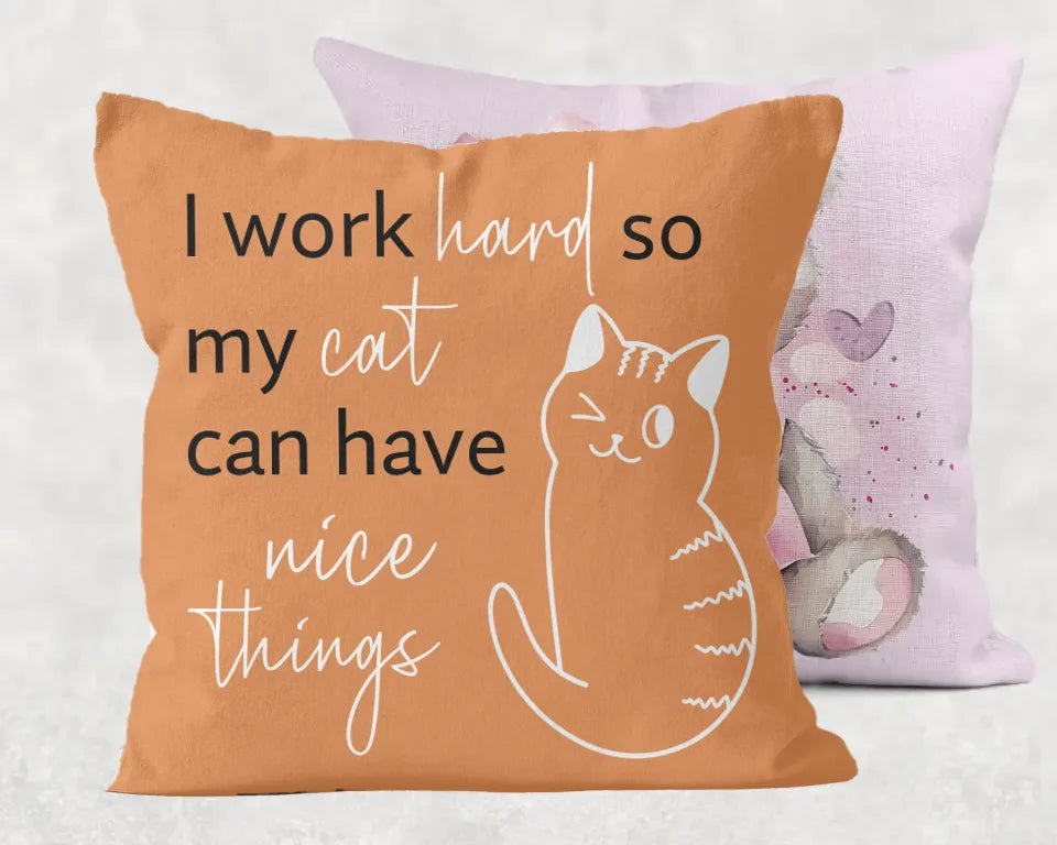 cat quote cushion for cat lady