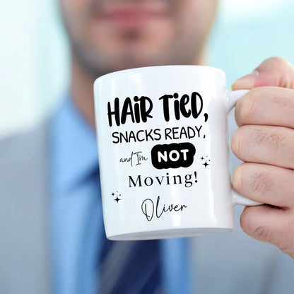 Humorous coffee mug for avoiding chores