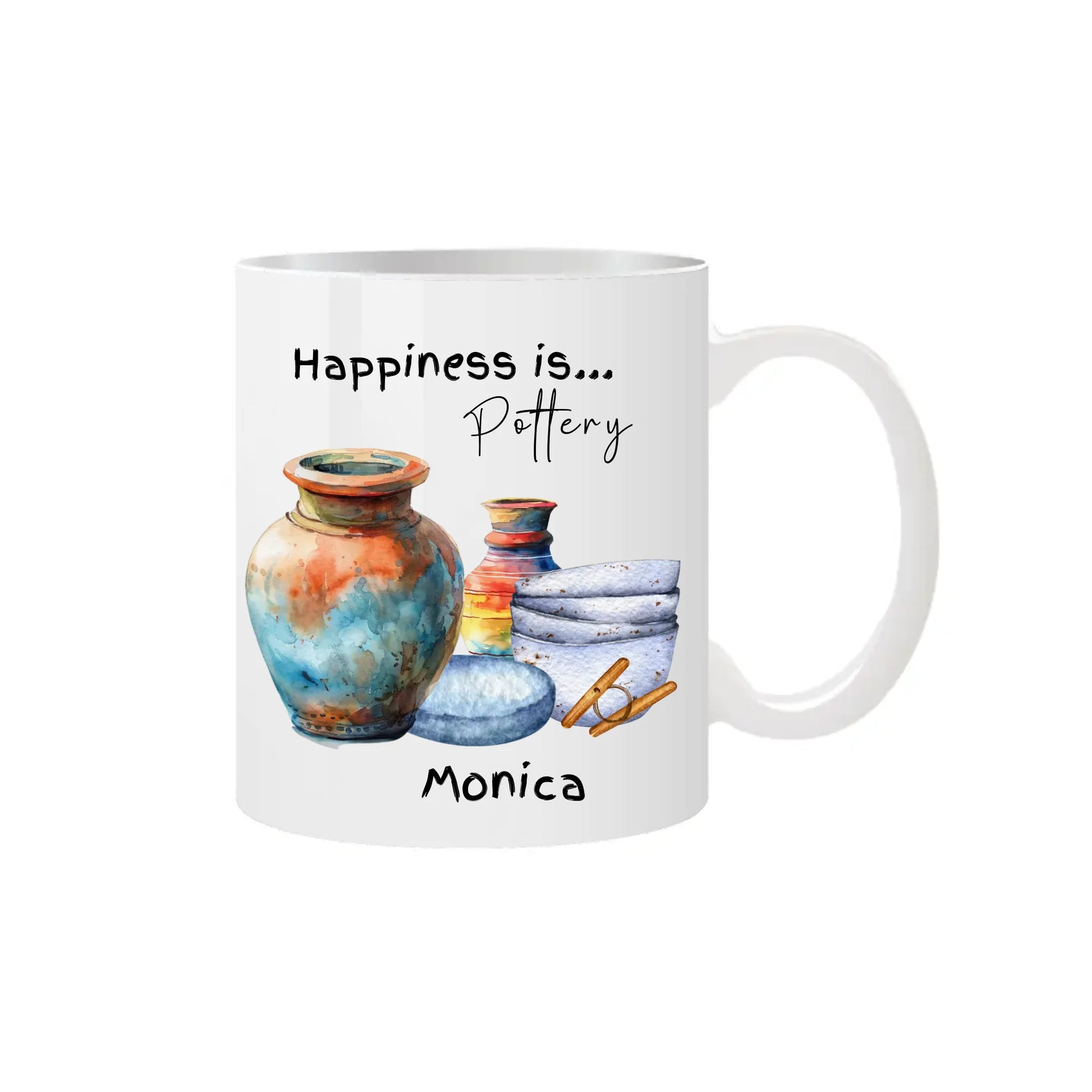 pottery mug with vases