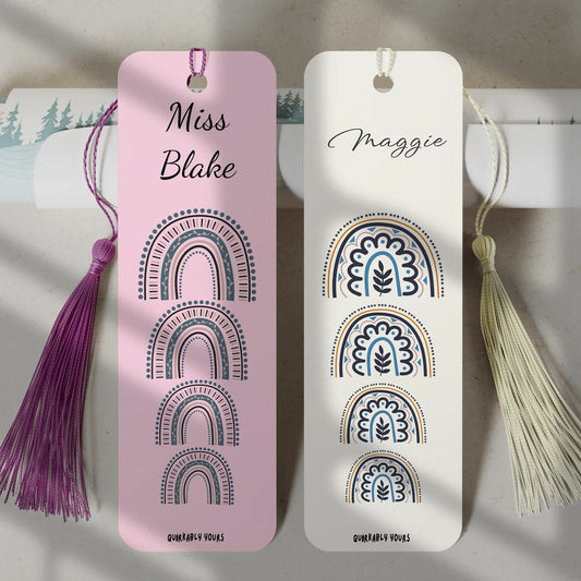 Personalised rainbow bookmark with custom name