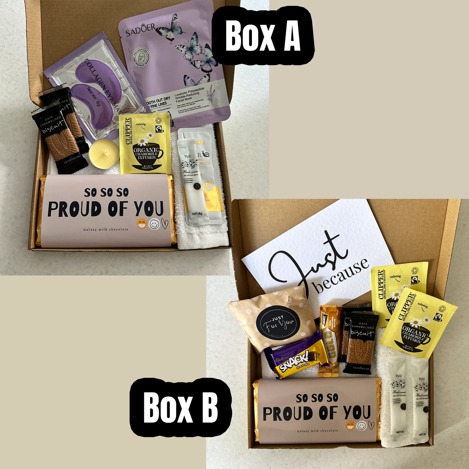 So so so proud of you letterbox gift set for achievement and milestones