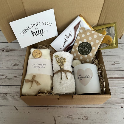 cosy pamper gift with fluffy socks and mug