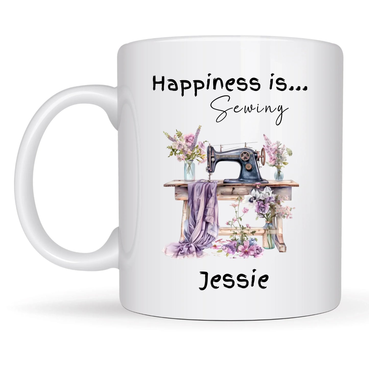 Craft lover personalised mug for sewing and creative hobby fans
