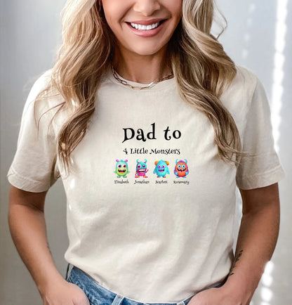 Cute monster family t-shirt with kids' names