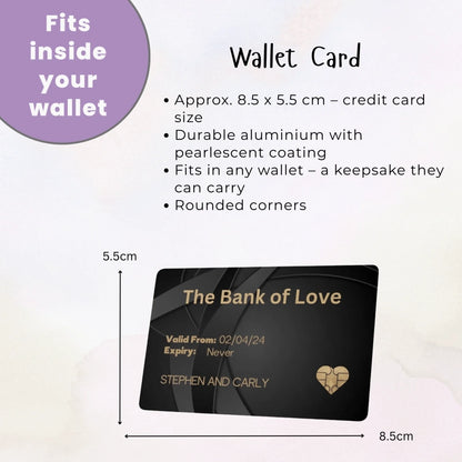 Product info for Pearlescent white metal wallet hug keepsake