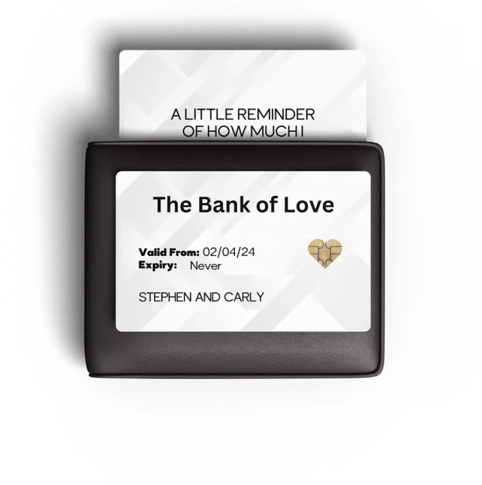 credit card bank of love gift white I love you