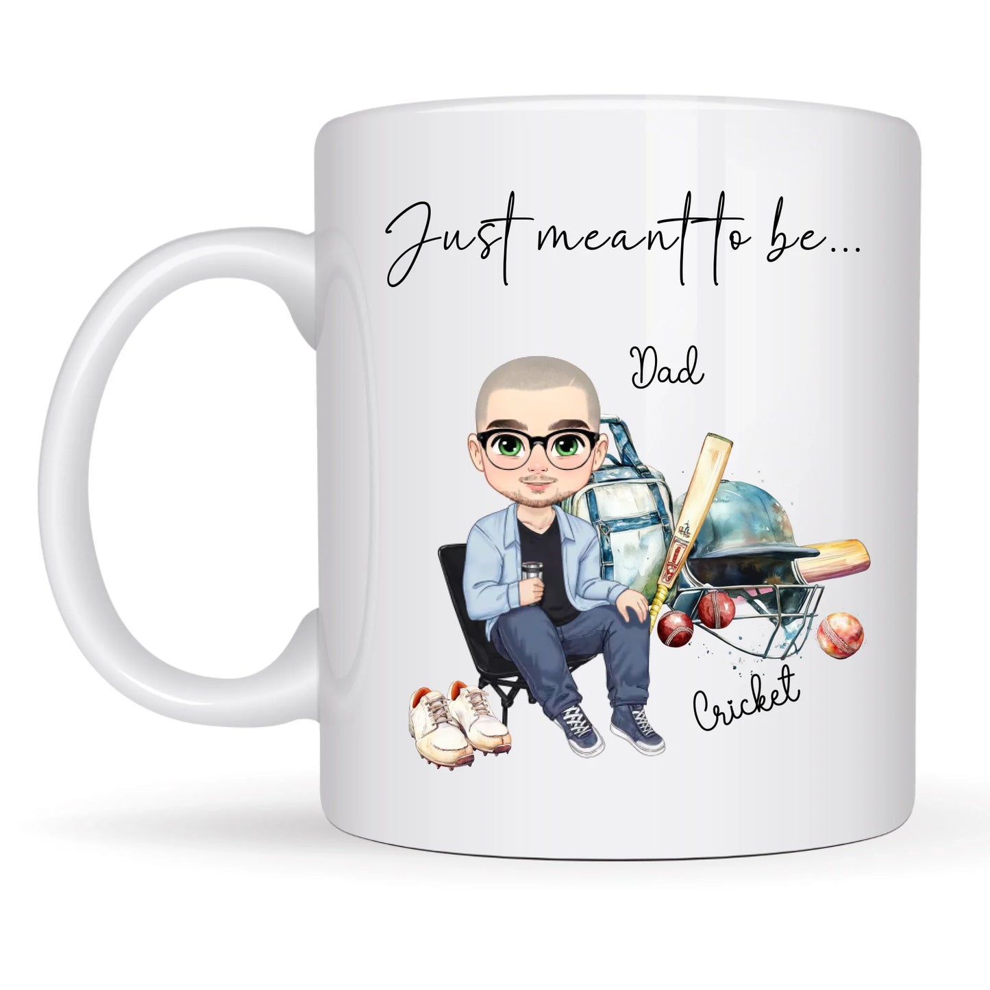 Custom cricket gift mug for birthdays and Christmas UK