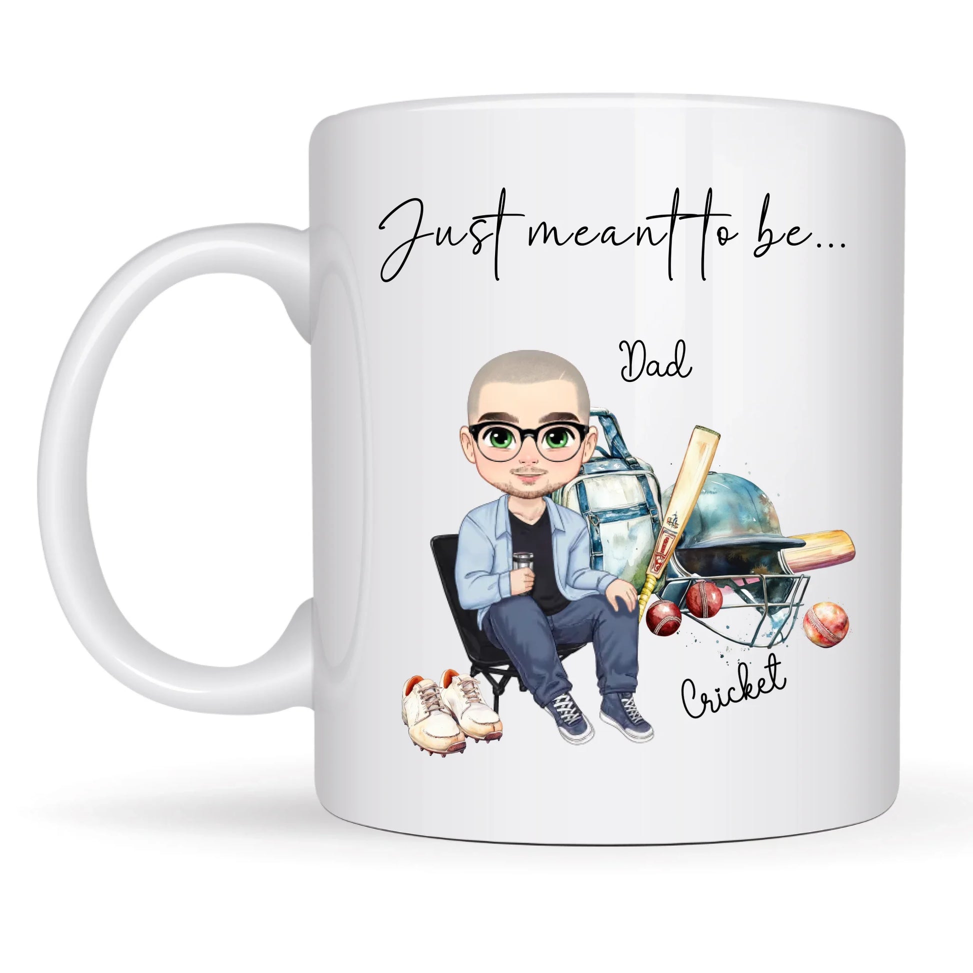 Custom cricket gift mug for birthdays and Christmas UK