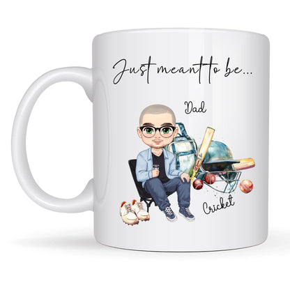 Mug for cricketer with cricket gear design