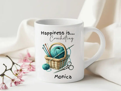 Custom crocheting mug design with name