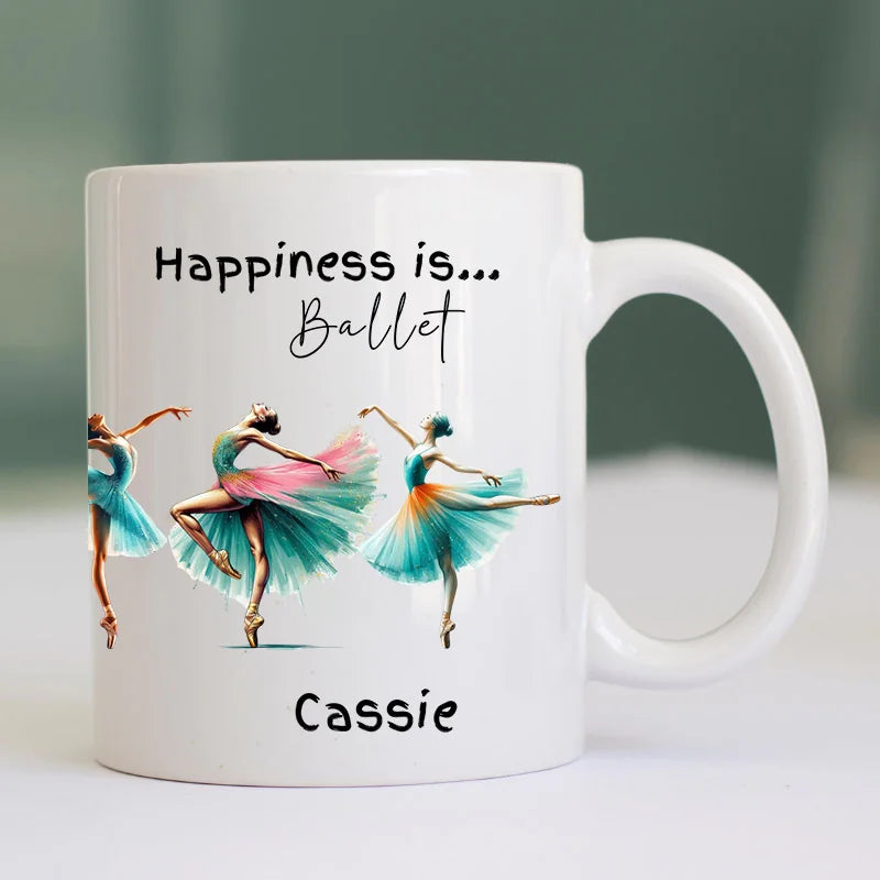 Happiness is Ballet Personalised Mug