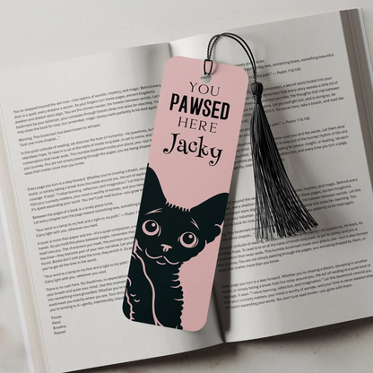 custom name cat bookmark UK
