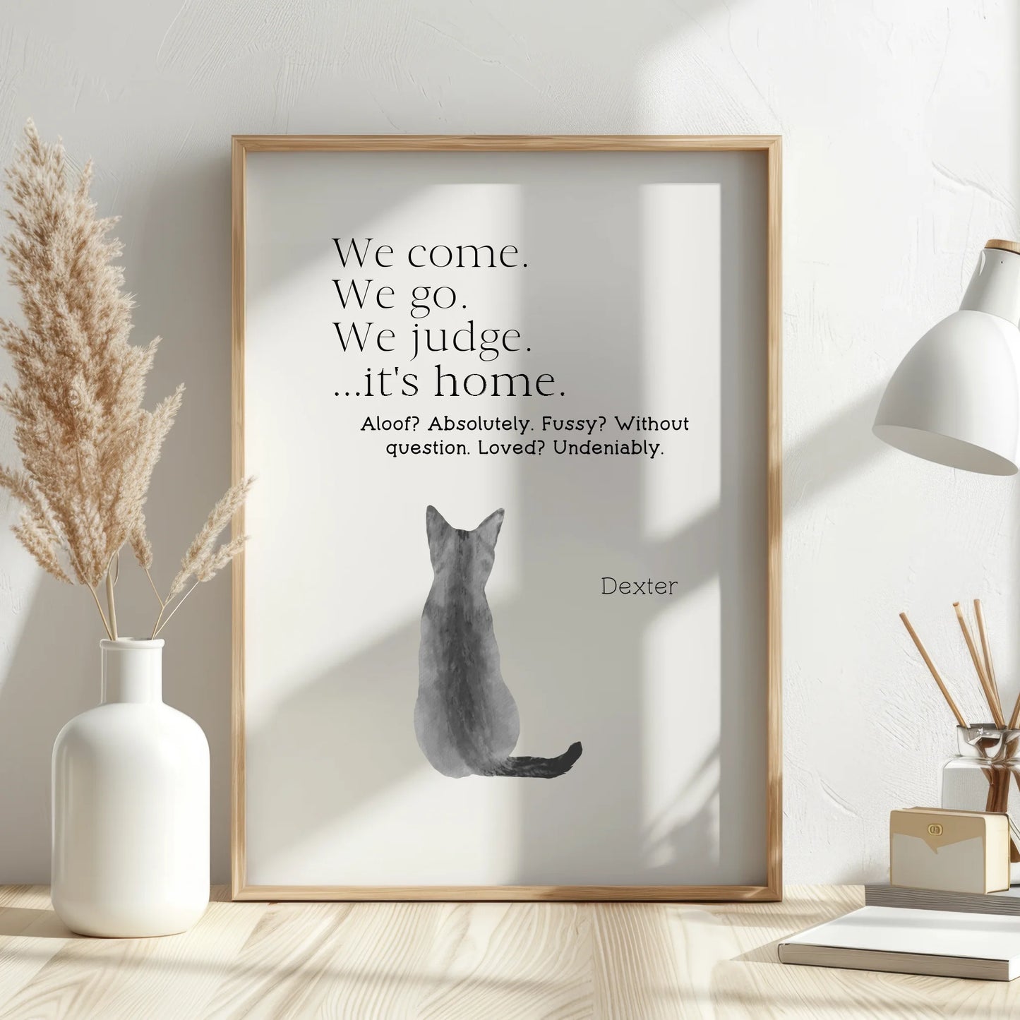custom cat family wall art UK