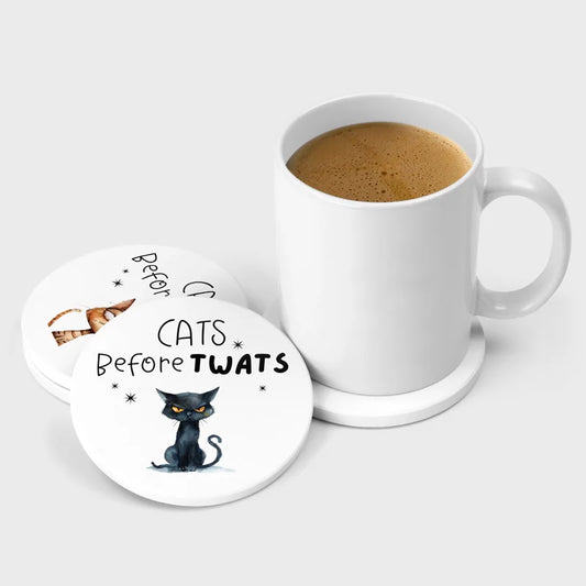 Custom cats ceramic coaster