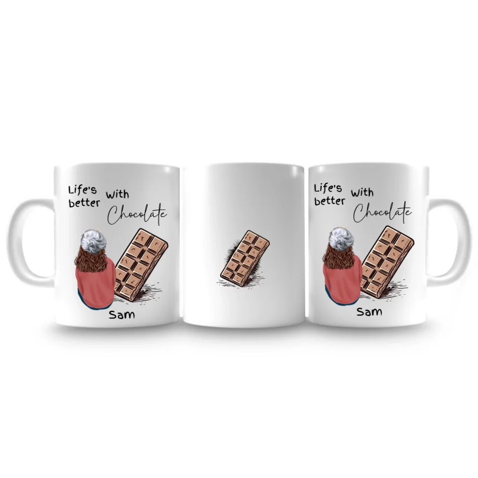 chocolate-themed coffee mug