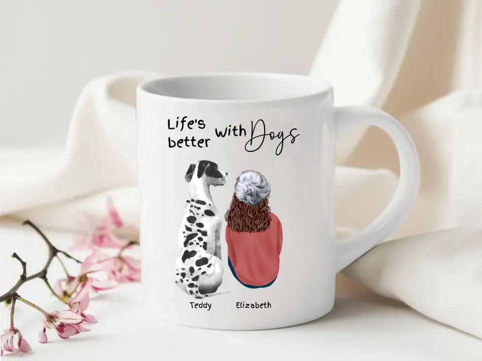 Mug featuring personalised dog breeds