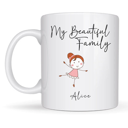 Custom family mug with quirky stick figure
