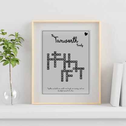 Personalised Family Print with Scrabble Design