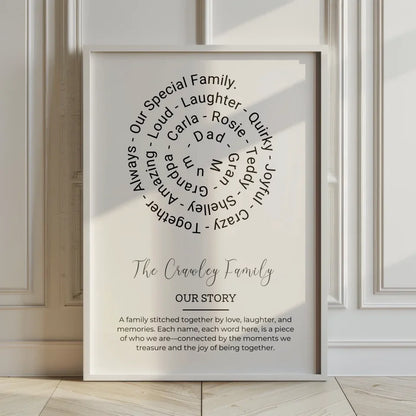 Modern Family Word Art Spiral