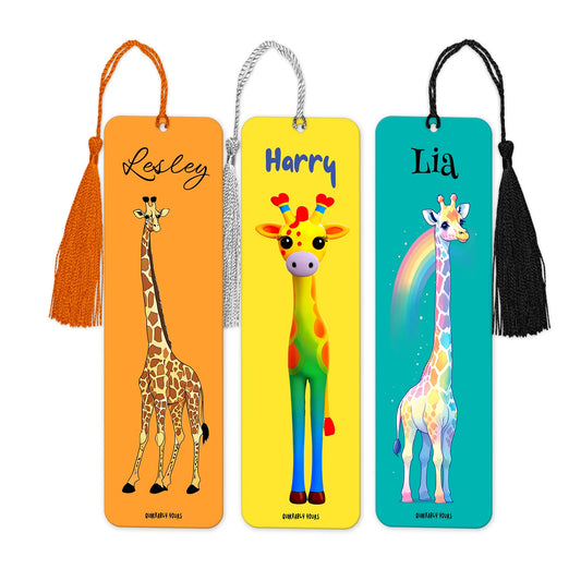 Personalised giraffe bookmark for kids UK