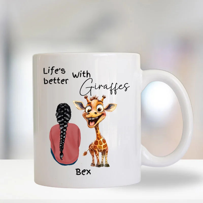 Personalised giraffe mug